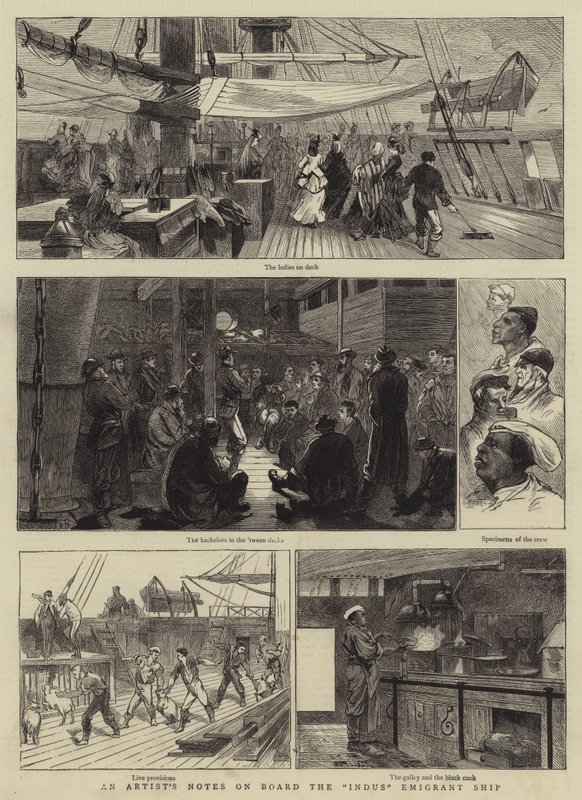 Note di un Artista a Bordo della Nave Emigrante Indus da Charles Auguste Loye