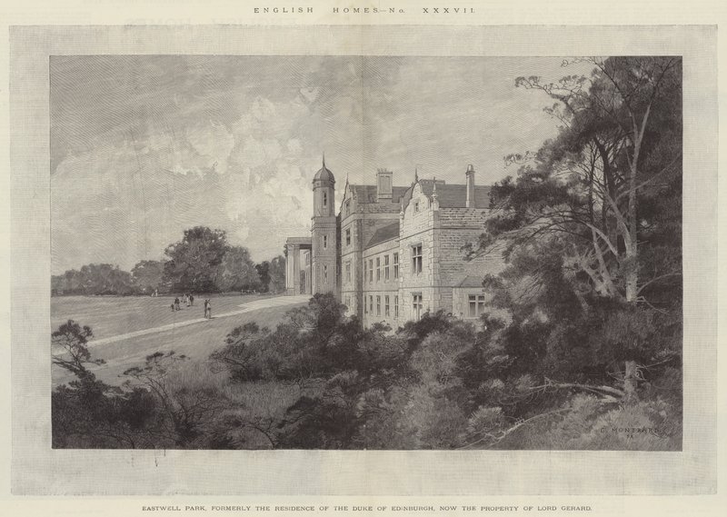 Eastwell Park, ex residenza del Duca di Edimburgo, ora proprietà di Lord Gerard da Charles Auguste Loye
