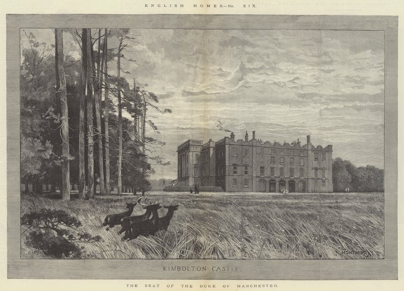Castello di Kimbolton, la residenza del Duca di Manchester da Charles Auguste Loye