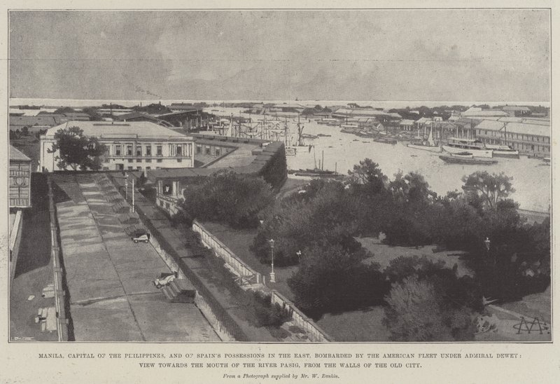 Manila, capitale delle Filippine, bombardata dalla flotta americana sotto l