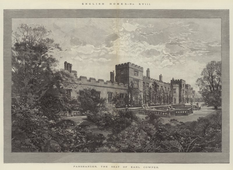 Panshanger, la residenza del conte Cowper da Charles Auguste Loye