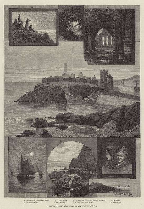 Peel e Peel Castle, Isola di Man da Charles Auguste Loye