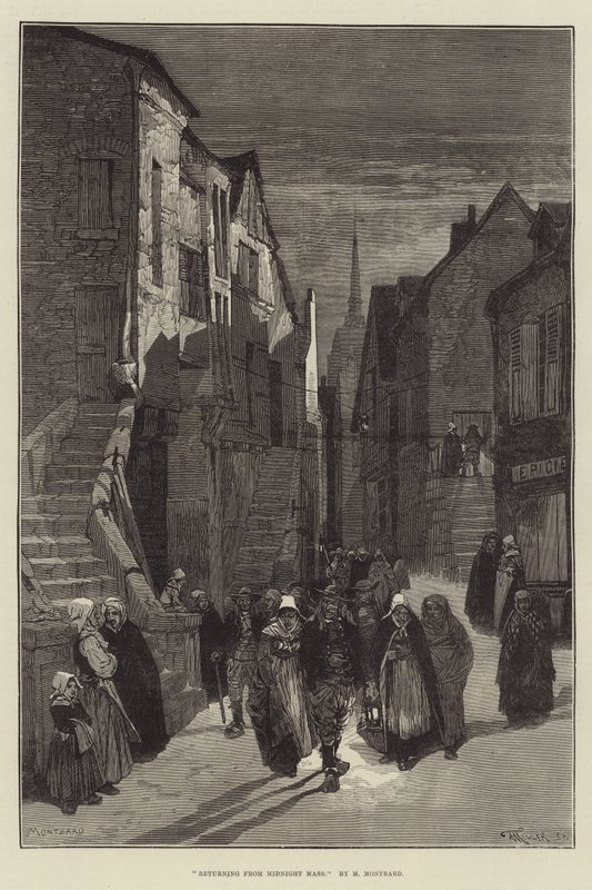 Ritorno dalla messa di mezzanotte da Charles Auguste Loye