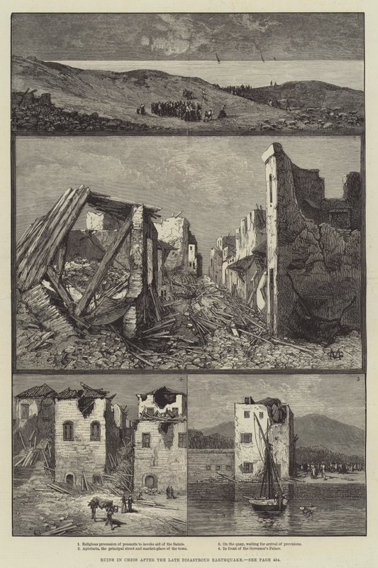 Rovine a Chio dopo il recente disastroso terremoto da Charles Auguste Loye