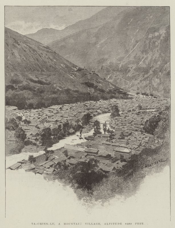 Ta-Chien-Lu, un villaggio di montagna, altitudine 8400 piedi da Charles Auguste Loye