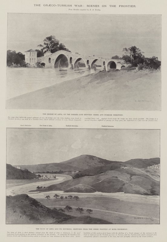 La guerra greco-turca, scene al confine da Charles Auguste Loye