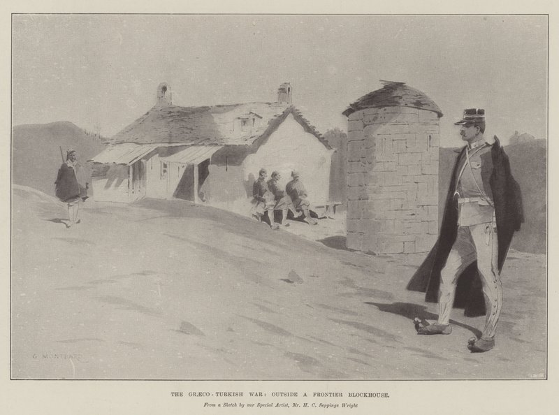 La guerra greco-turca, fuori da un fortino di frontiera da Charles Auguste Loye