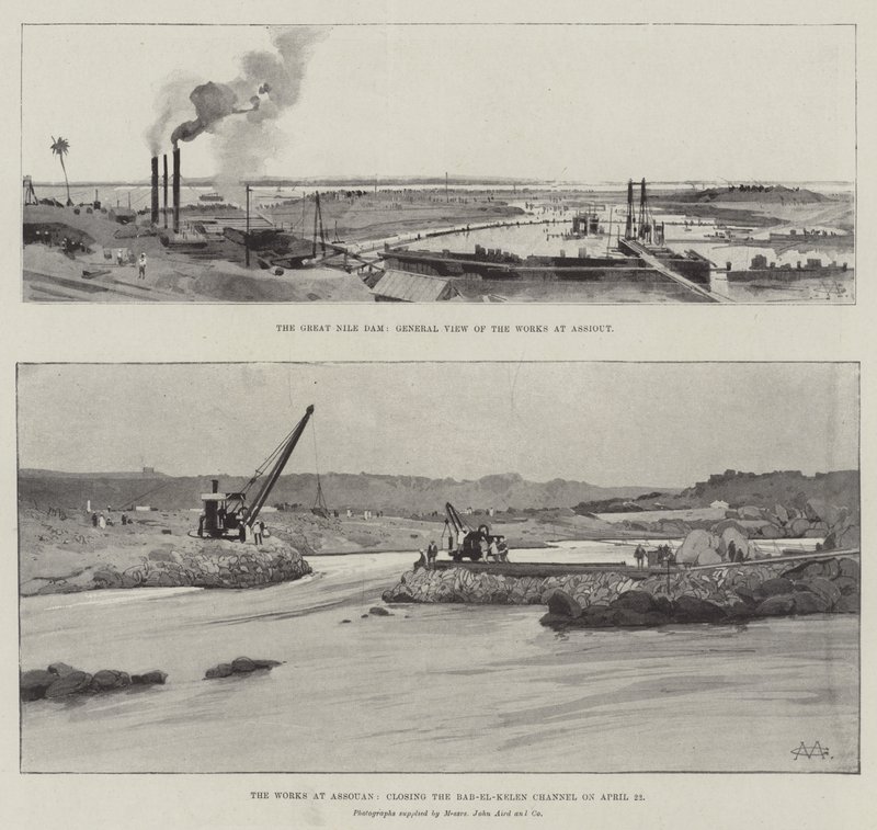 La grande diga del Nilo da Charles Auguste Loye