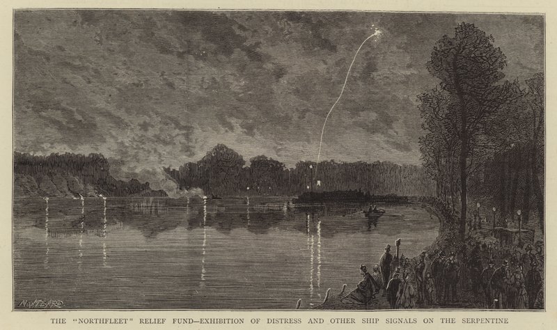 Il Fondo di Soccorso Northfleet, Esposizione di Segnali di Distress e altre Navi sul Serpentine da Charles Auguste Loye