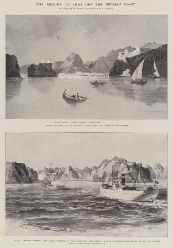 Il sequestro delle armi al largo della costa persiana da Charles Auguste Loye
