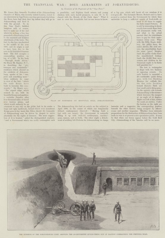 La guerra del Transvaal, armamenti boeri a Johannesburg da Charles Auguste Loye