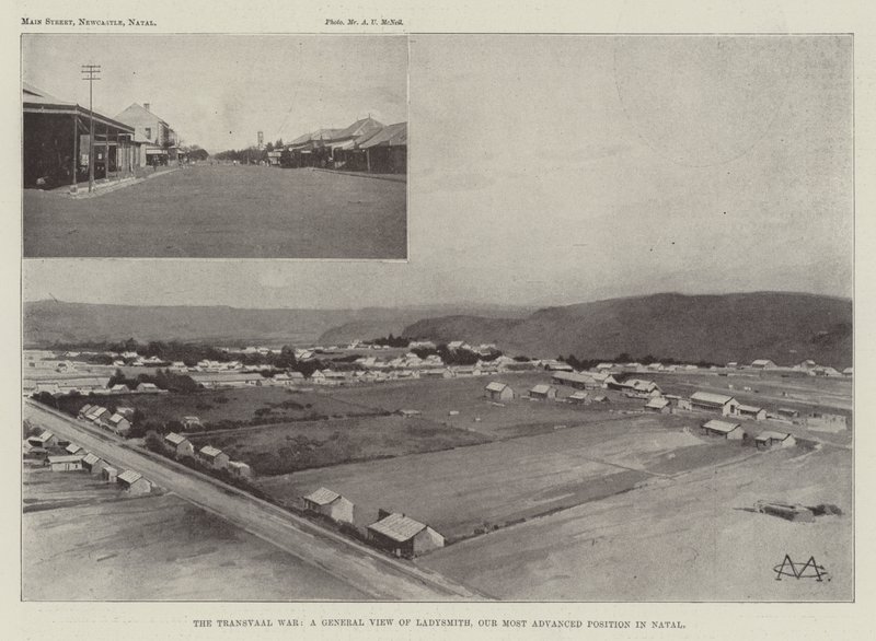 La guerra del Transvaal, una vista generale di Ladysmith, la nostra posizione più avanzata nel Natal da Charles Auguste Loye