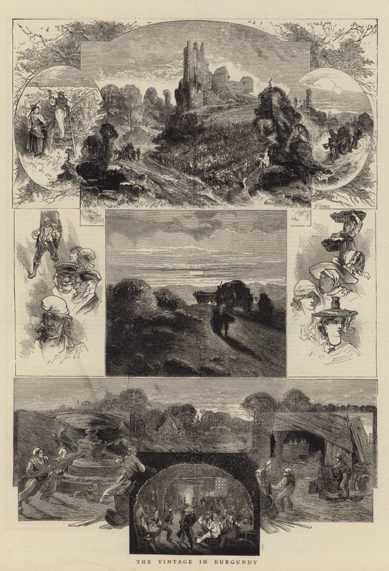La vendemmia in Borgogna da Charles Auguste Loye