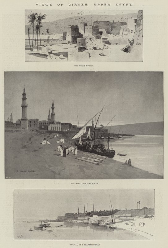 Vedute di Girgeh, Alto Egitto da Charles Auguste Loye