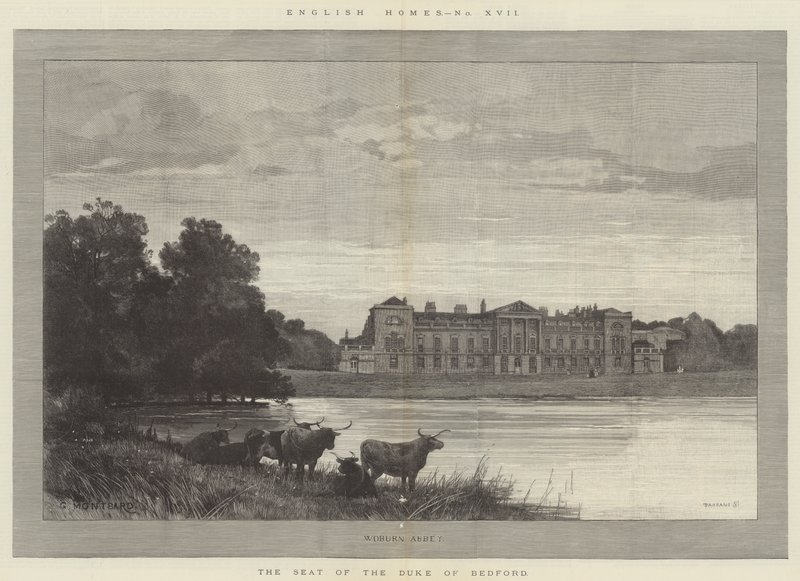 Abbazia di Woburn, la residenza del Duca di Bedford da Charles Auguste Loye