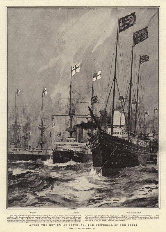 Dopo la revisione a Spithead, la dispersione della flotta da Charles Edward Dixon
