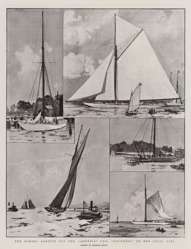 Il prossimo concorso per la Coppa America, Columbia durante il suo viaggio di prova da Charles Edward Dixon
