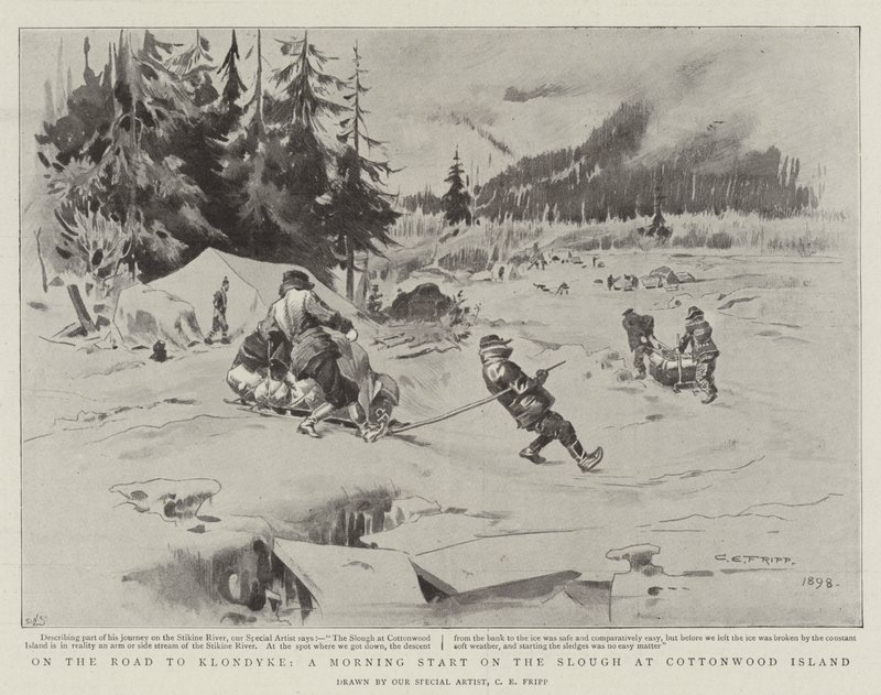Sulla strada per Klondyke, una partenza mattutina sulla palude a Cottonwood Island da Charles Edwin Fripp
