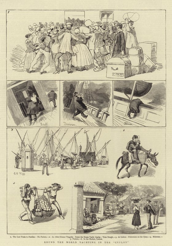 Giro del mondo in yacht nel Ceylon da Charles Edwin Fripp