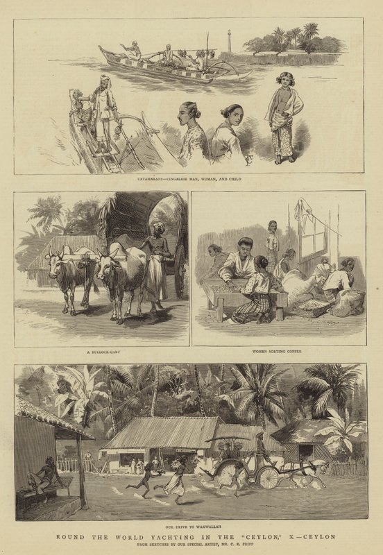 Giro del Mondo in Yacht a Ceylon da Charles Edwin Fripp