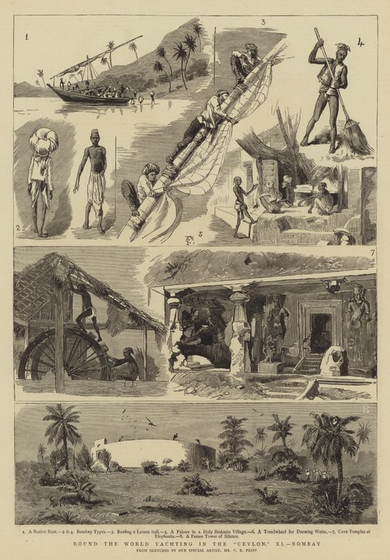 Giro del mondo in yacht nel Ceylon, XI, Bombay da Charles Edwin Fripp