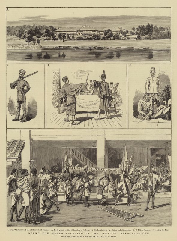 Giro del mondo in yacht nel Ceylon, XVI, Singapore da Charles Edwin Fripp