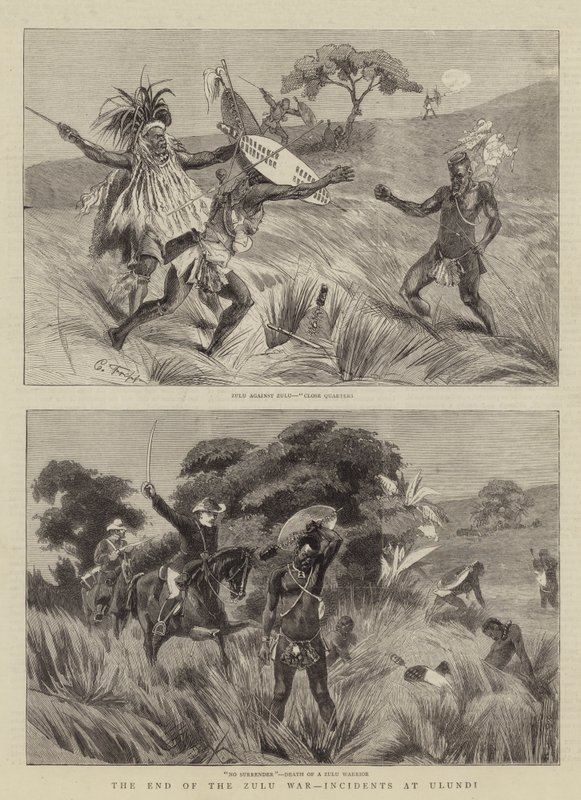 La fine della guerra Zulu, incidenti a Ulundi da Charles Edwin Fripp