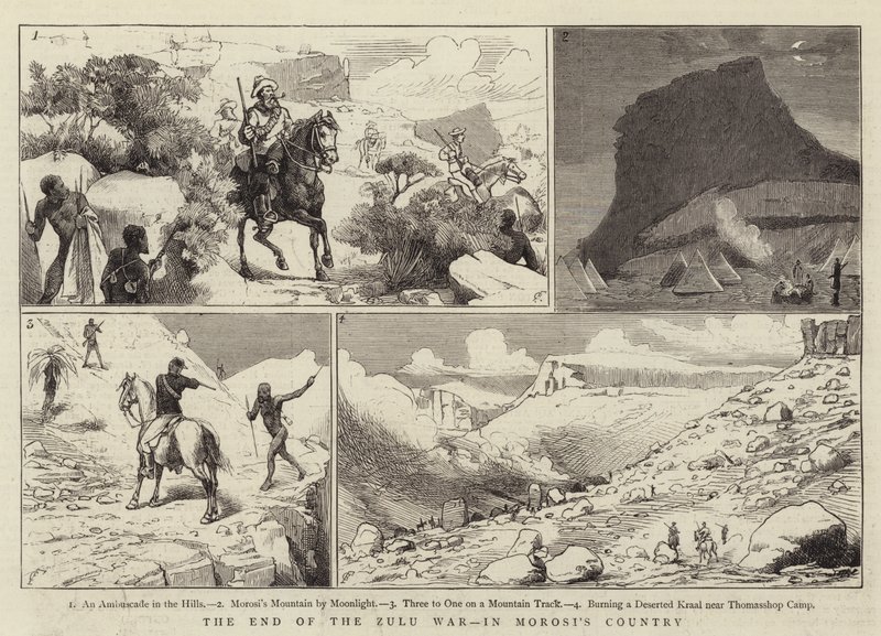 La fine della guerra Zulu, nel paese di Morosi da Charles Edwin Fripp