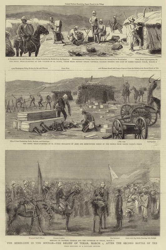 La ribellione nel Sudan, il soccorso di Tokar, 1 marzo, dopo la seconda battaglia di Teb da Charles Edwin Fripp