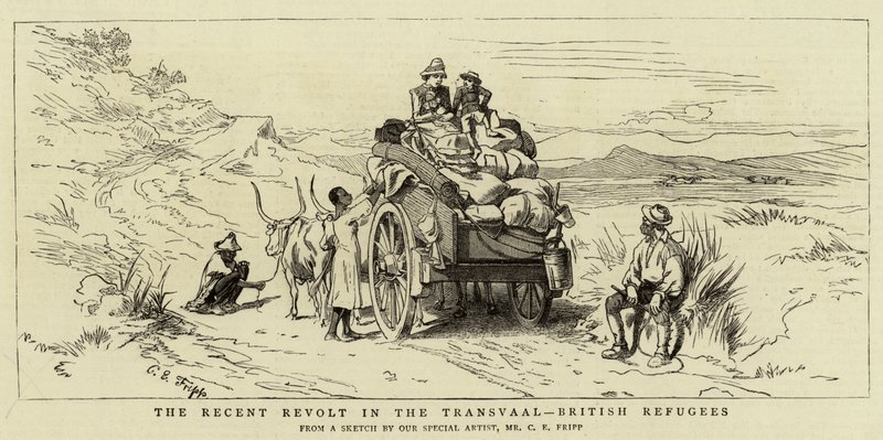 La recente rivolta nel Transvaal, rifugiati britannici da Charles Edwin Fripp
