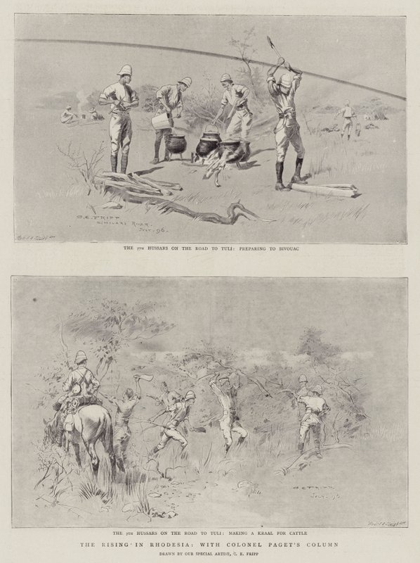 La rivolta in Rhodesia, con la colonna del colonnello Paget da Charles Edwin Fripp