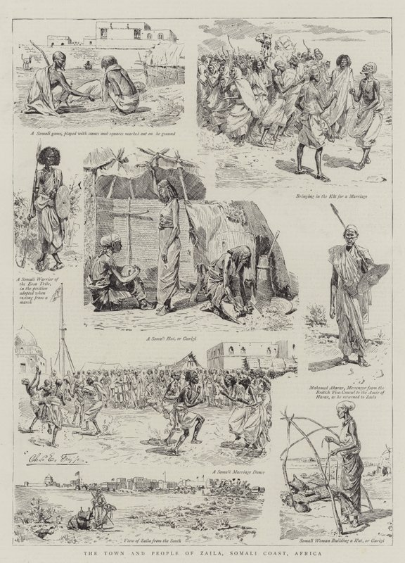 La città e il popolo di Zaila, costa somala, Africa da Charles Edwin Fripp