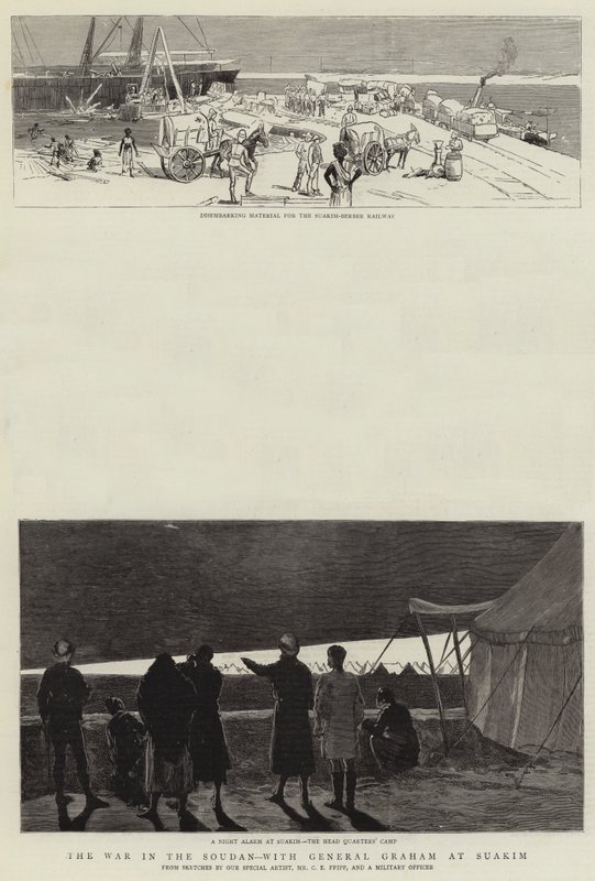 La guerra in Sudan, con il generale Graham a Suakim da Charles Edwin Fripp