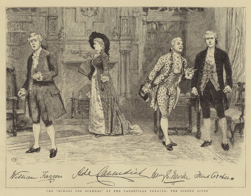 La scuola dello scandalo al Vaudeville Theatre, la scena dello schermo da Charles Green
