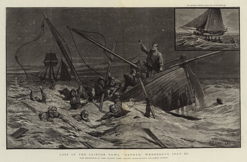 Perdita dello yawl Caistor Zephyr, mercoledì 22 luglio da Charles J. Staniland