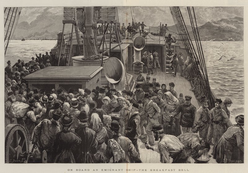 A bordo di una nave di emigranti, la campana della colazione da Charles J. Staniland