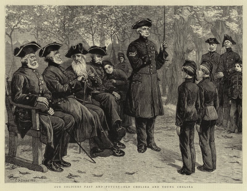 I nostri soldati passato e futuro, vecchia Chelsea e giovane Chelsea da Charles J. Staniland