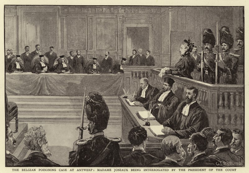 Il caso di avvelenamento belga ad Anversa, Madame Joniaux interrogata dal presidente del tribunale da Charles J. Staniland