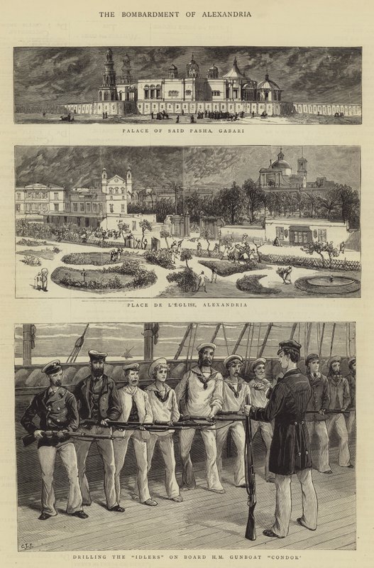 Il Bombardamento di Alessandria da Charles J. Staniland