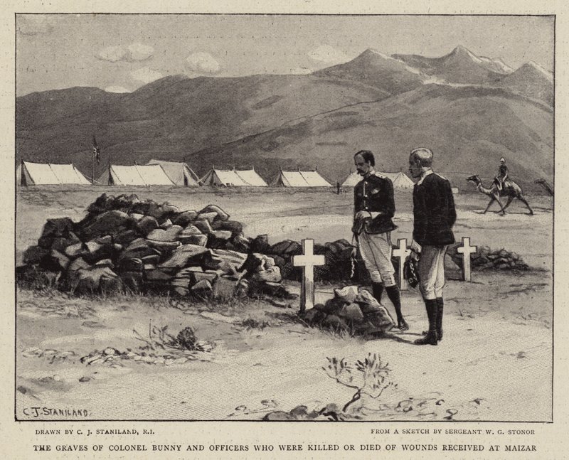 Le tombe del colonnello Bunny e degli ufficiali che sono stati uccisi o sono morti per le ferite ricevute a Maizar da Charles J. Staniland