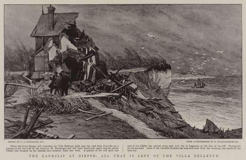 La nave terrestre a Dieppe, tutto ciò che resta della Villa Bellevue da Charles J. Staniland