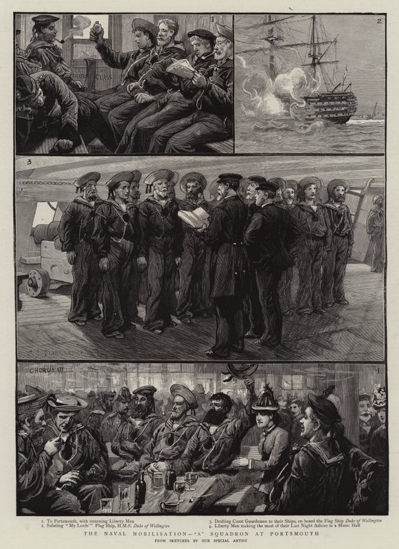 La mobilitazione navale, uno squadrone a Portsmouth da Charles J. Staniland