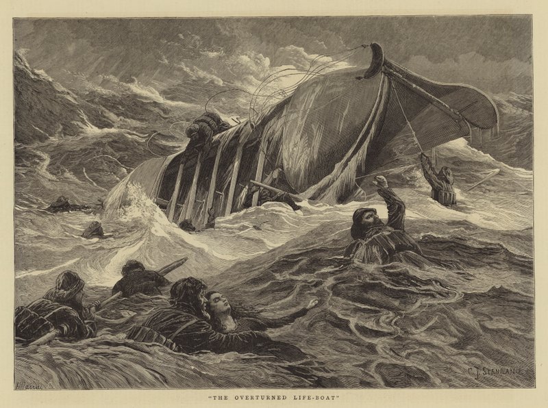 La scialuppa di salvataggio capovolta da Charles J. Staniland