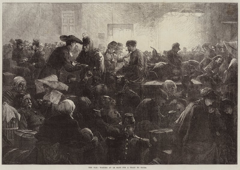 La Guerra, in attesa di un treno per Tours a Le Mans da Charles J. Staniland