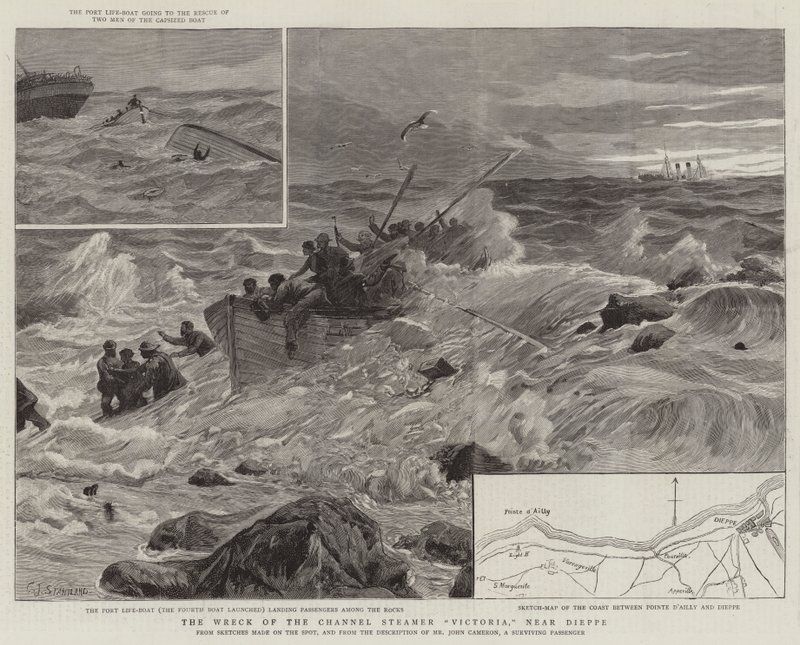 Il naufragio del piroscafo del Canale Victoria vicino a Dieppe da Charles J. Staniland