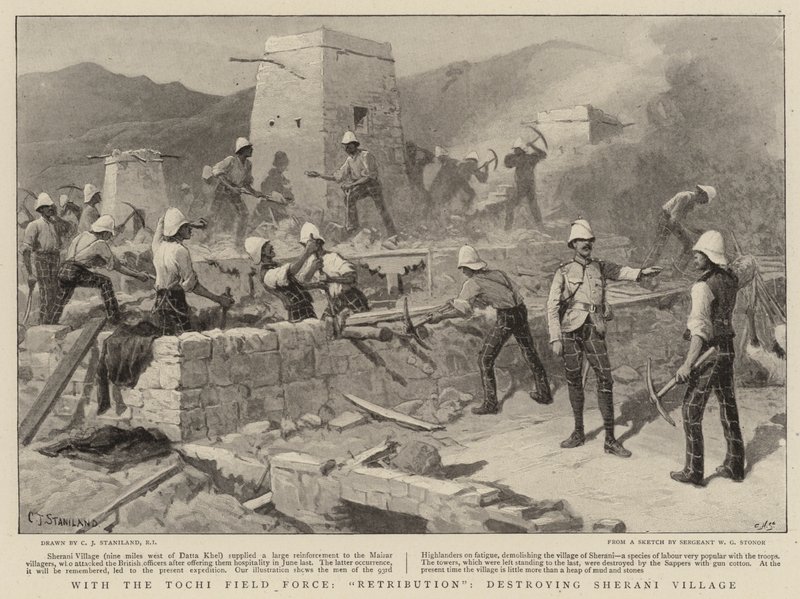 Con la Forza di Campo Tochi, Ritorsione, distruggendo il villaggio di Sherani da Charles J. Staniland
