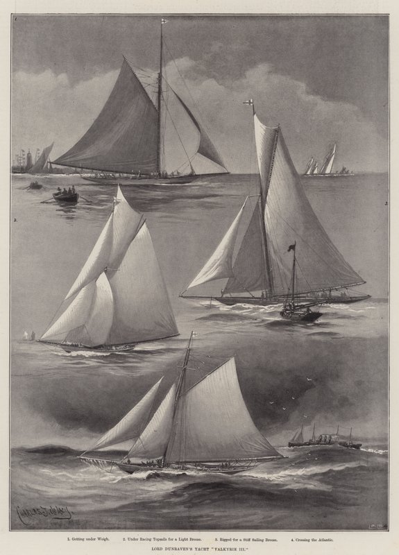 Lo yacht Valkyrie III di Lord Dunraven da Charles John de Lacy