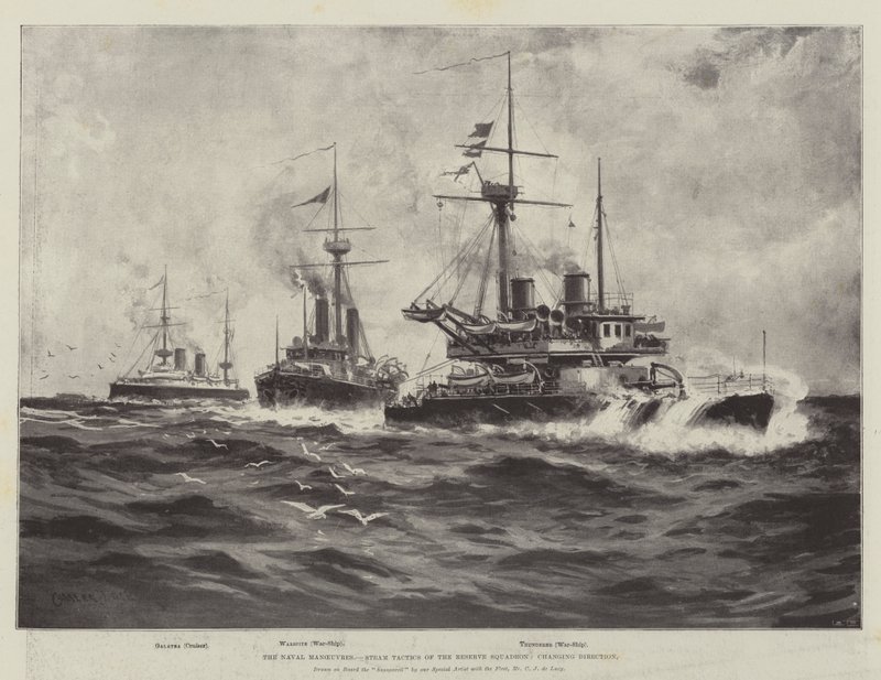 Le manovre navali, tattiche a vapore della squadra di riserva, cambio di direzione da Charles John de Lacy