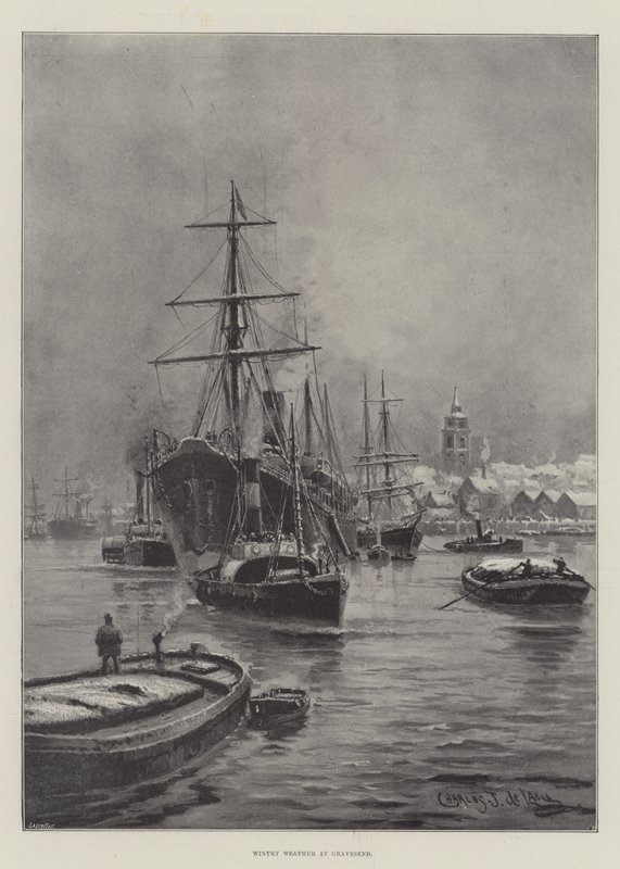 Tempo invernale a Gravesend da Charles John de Lacy