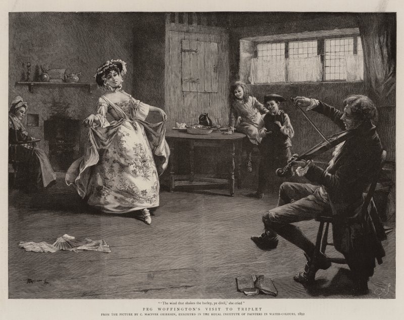 La visita di Peg Woffington a Triplet da Charles MacIvor or MacIver Grierson
